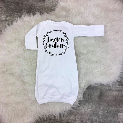 Custom Baby Name Gown For Newborn And Infants