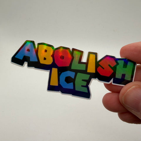 Abolish ICE - Super Mario Themed Holographic Sticker