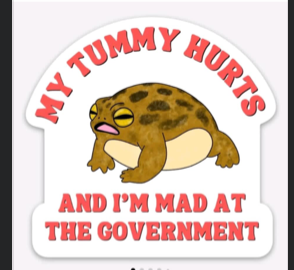 My Tummy Hurts and I'm Mad at the Government - Funny Sticker