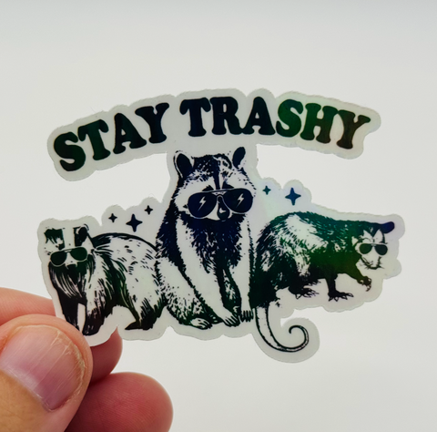 Stay Trashy Raccoon Sticker
