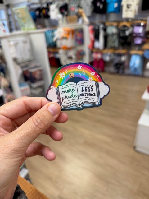 More Pride Less Prejudice - Holographic Water Resistant Sticker