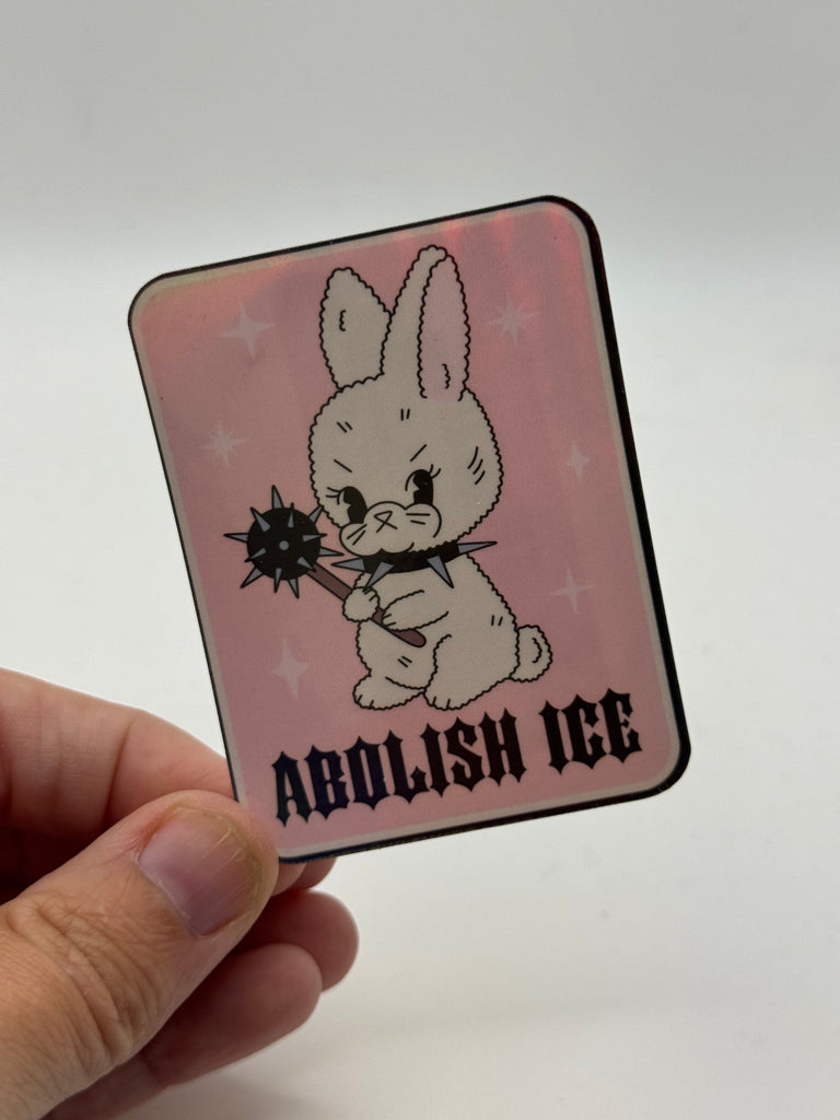 Abolish ICE - Angry Bunny Activism Sticker
