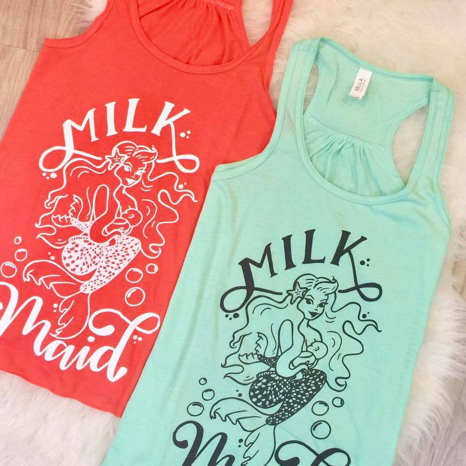 LIMITED EDITION Milk Maid Racerback Tank Tops in Mint and Coral