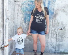 All Touched Out and Cling Game Strong Mommy and Me Matching Tee Set