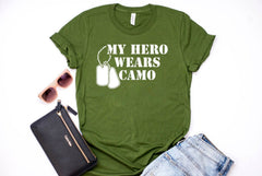 My Hero Wears Camo Adult Shirt