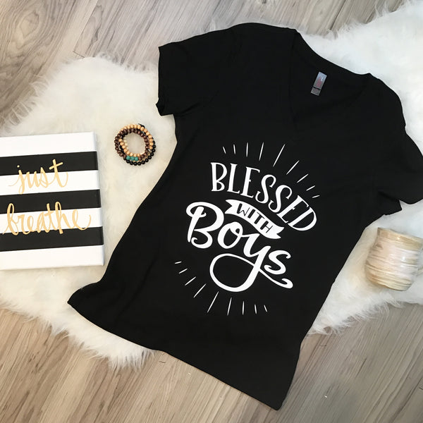 Blessed with Boys Boy Mama Tee or Tank