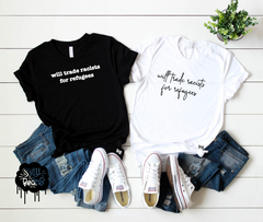 Will Trade Racists for Refugees Adult Shirt