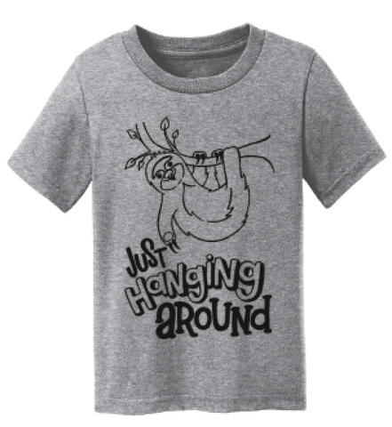 Just Hanging Around Sloth Kid's Tee