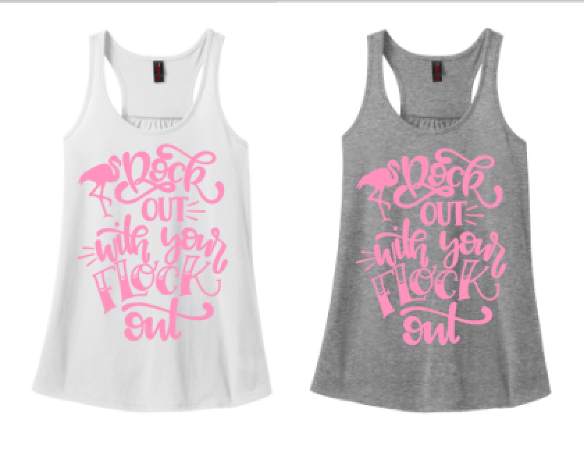 Rock out with Your Flock Out Bachelorette Party Matching Tanks