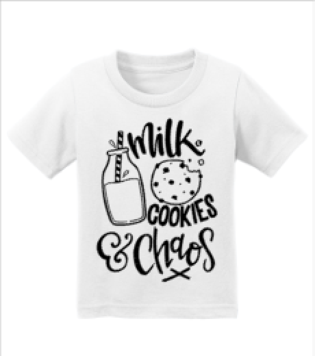 Milk, Cookies and Chaos Baby and Toddler Tee