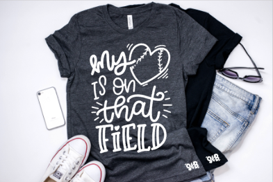 My Heart is on that Field Adult Tee or Tank