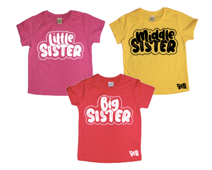 Big, Middle, Little Sister SINGLE TEE or SET