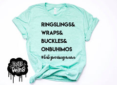 Babywearing Mom Life Prism Color T-Shirt