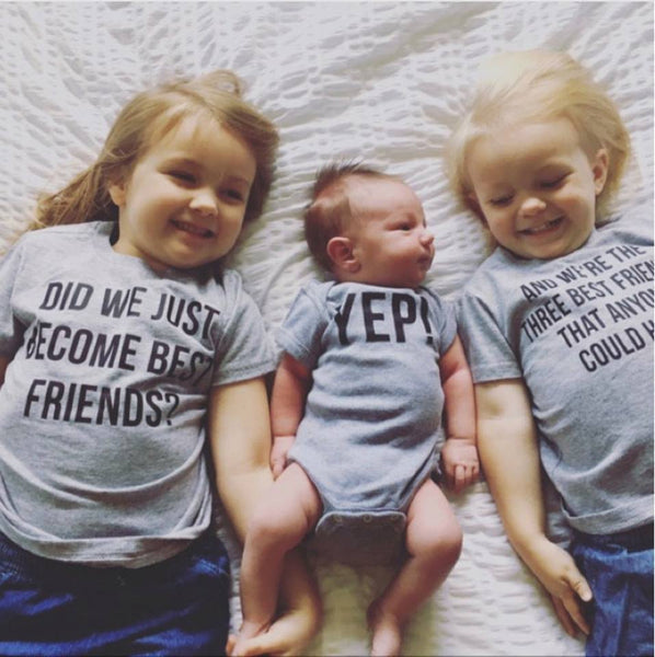 THREE Matching Best Friend Tees Twins Did We Just Become Best Friends? Yep!