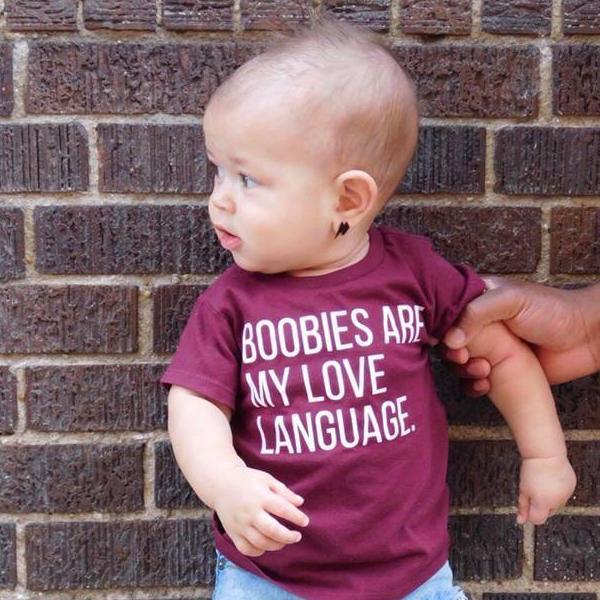 Boobies Are My Love Language Kid's Tee Or Bodysuit