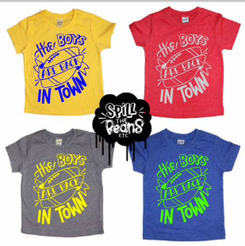The Boy's Are Back In Town Football Team Custom Colors Kid's Shirt