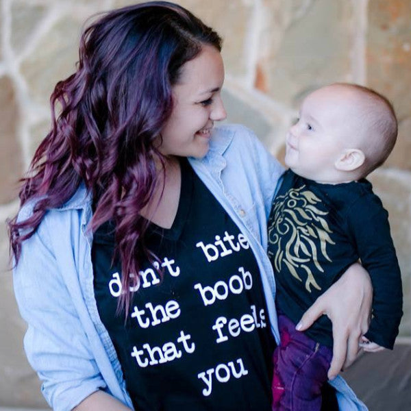 Don't Bite the Boob that Feeds You Breastfeeding Mama Tee or Tank