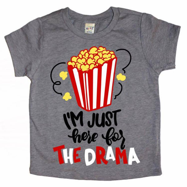 Colorful Here For The Drama Popcorn Kid's Tee