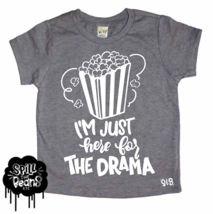 Here For The Drama Popcorn Kid's Tee