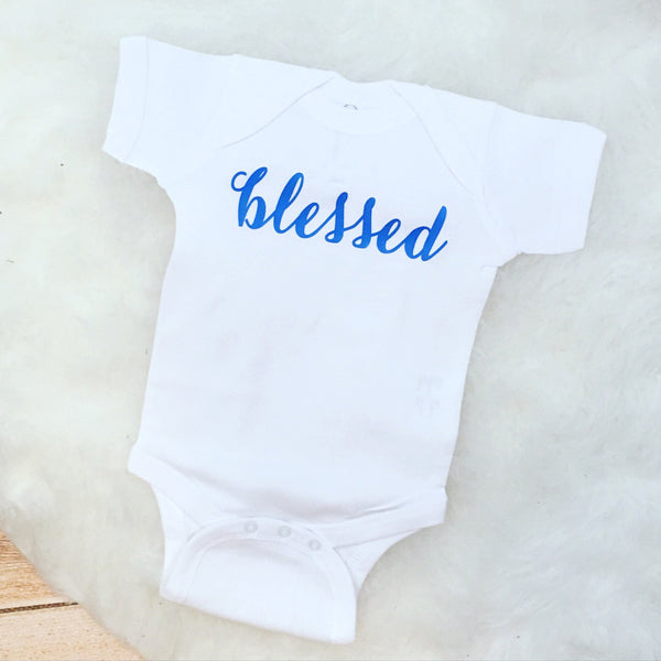 Blessed Baptism & New Baby Blessing Birth Announcement Bodysuit or Tee