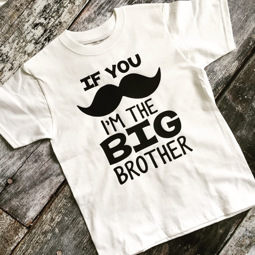 If You Mustache I'm the Big Brother / Sister Pregnancy Announcement Tee