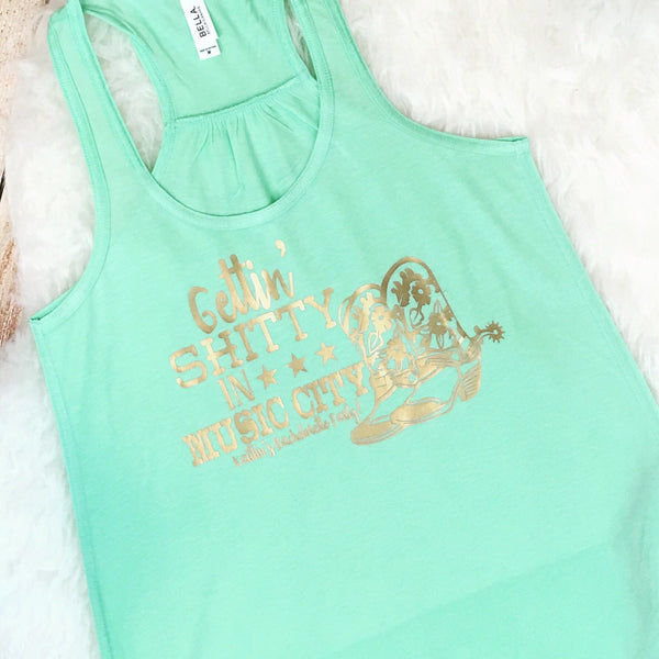 Gettin Shitty in Music City Nashville Bridal Party or Bachelorette Party Tanks or Tees