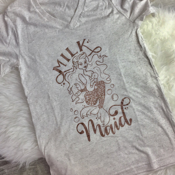 NEW Limited Edition Rose Gold Milk Maid V Neck Unisex Tees