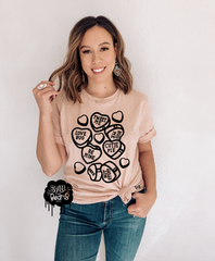 Conversation Hearts (2 options) Adult Tee or Tank