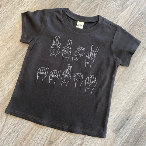 Custom KIDS American Sign Language shirt.