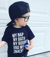 My Nap My Bath My Boobies And My Snacks Breastfed Baby Toddler Tee Or Bodysuit