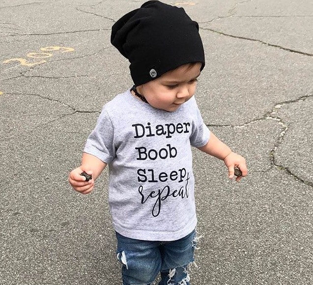 Diaper Boob Sleep Repeat Baby Tee