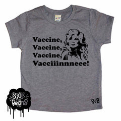 Vaccine, Vaccine, Vaccine, Vacciiinnneee Bodysuit or Tee BLACK DESIGN ONLY