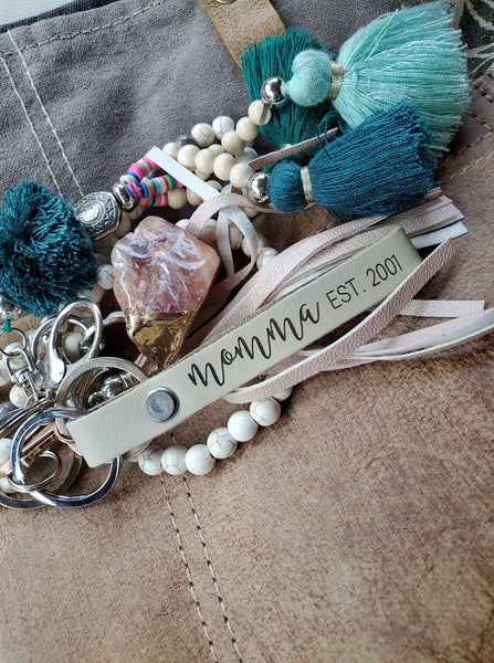 Personalized Leather Strap Keychain