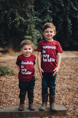 Mama is my bestie + Daddy is my bestie Matching Kid's Tees Or Bodysuits