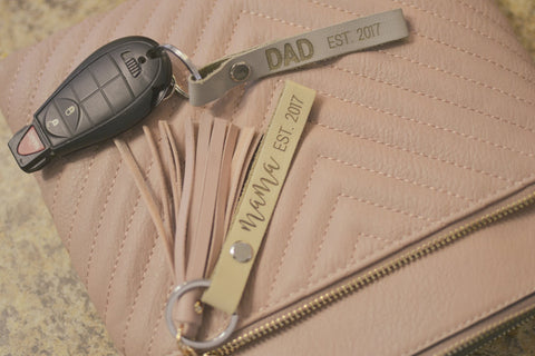 Personalized Leather Strap Keychain