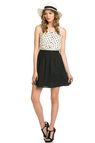 Kitten Dress Cream And Black