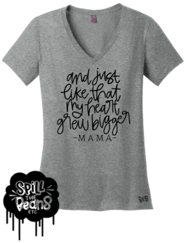And Just Like That My Heart Grew Bigger Motherhood Tee Or Tank