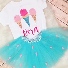 Custom Ice Cream Birthday Or Party Kid's Tee Or Bodysuit
