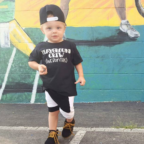 Playground Crew WE RUN THIS Toddler Tee Pre K, Kindergarten Shirt