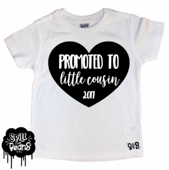 I've été Promues Pour Grand Cousin Bleu T-shirt Bébé Tout-petit