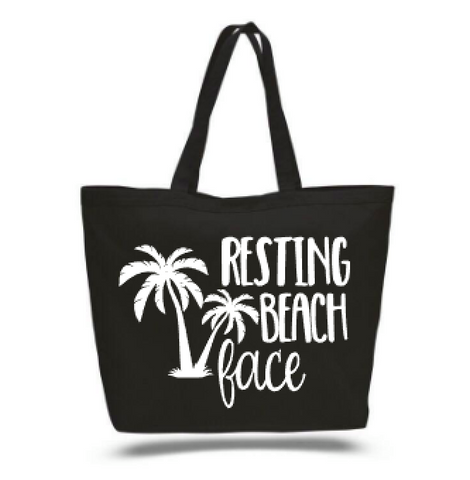 Resting Beach Face Canvas Bag
