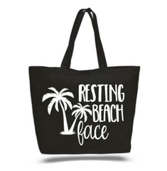 Resting Beach Face Canvas Bag