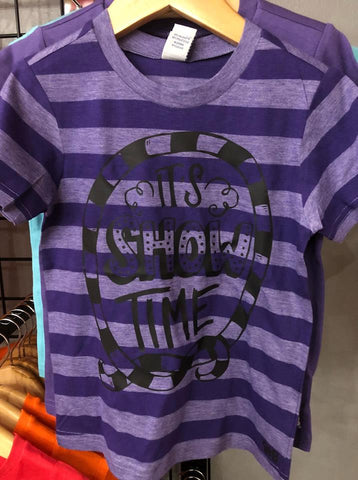 PURPLE STRIPED IT’S SHOWTIME BEETLEJUICE TEE