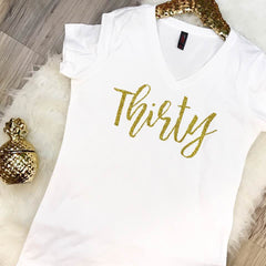 Glitter 30th Birthday Tee or Tank for Women